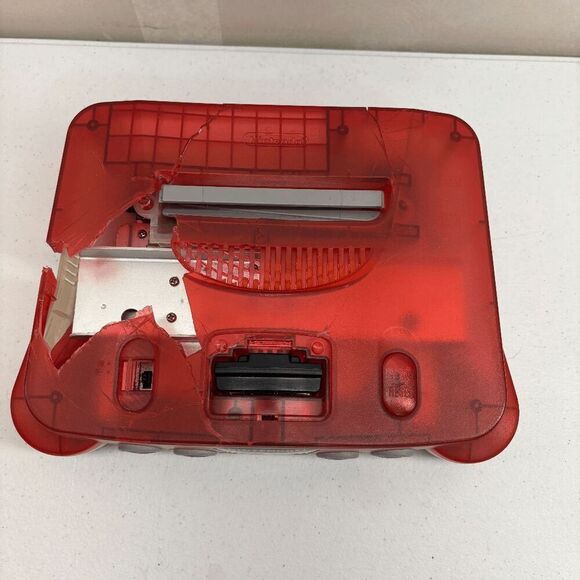 Nintendo 64 Replacement Console Only Clear Red Not Funtastic Replacement Shell - Picture 8 of 8